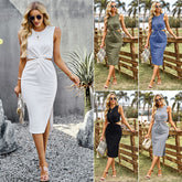 Summer Elegant Sleeveless Vest Hip Skirt