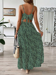 Women's Bohemian Style Suspender Stitching Dress Long Dress Maxi Vacation Beach Outfit