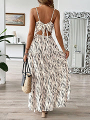Women's Bohemian Style Suspender Stitching Dress Long Dress Maxi Vacation Beach Outfit