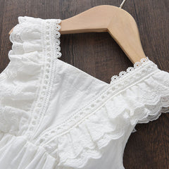 Korean Girls Lace White Fashion Special Dress